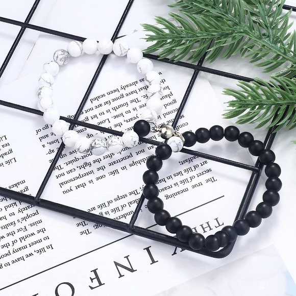 NEW 4Pcs Couples Bracelet Necklace Set Matching His and Hers Promise Lov… - Picture 6 of 6